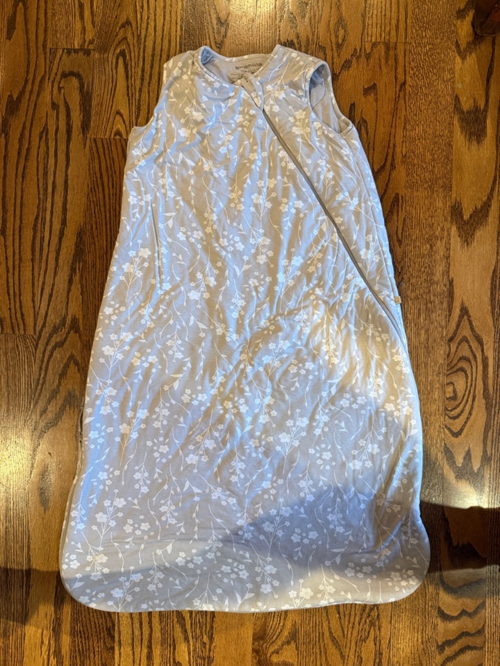 Guanamuna Light Gray Floral Sleeveless Sleep Sack - Soft-1.0 TOG